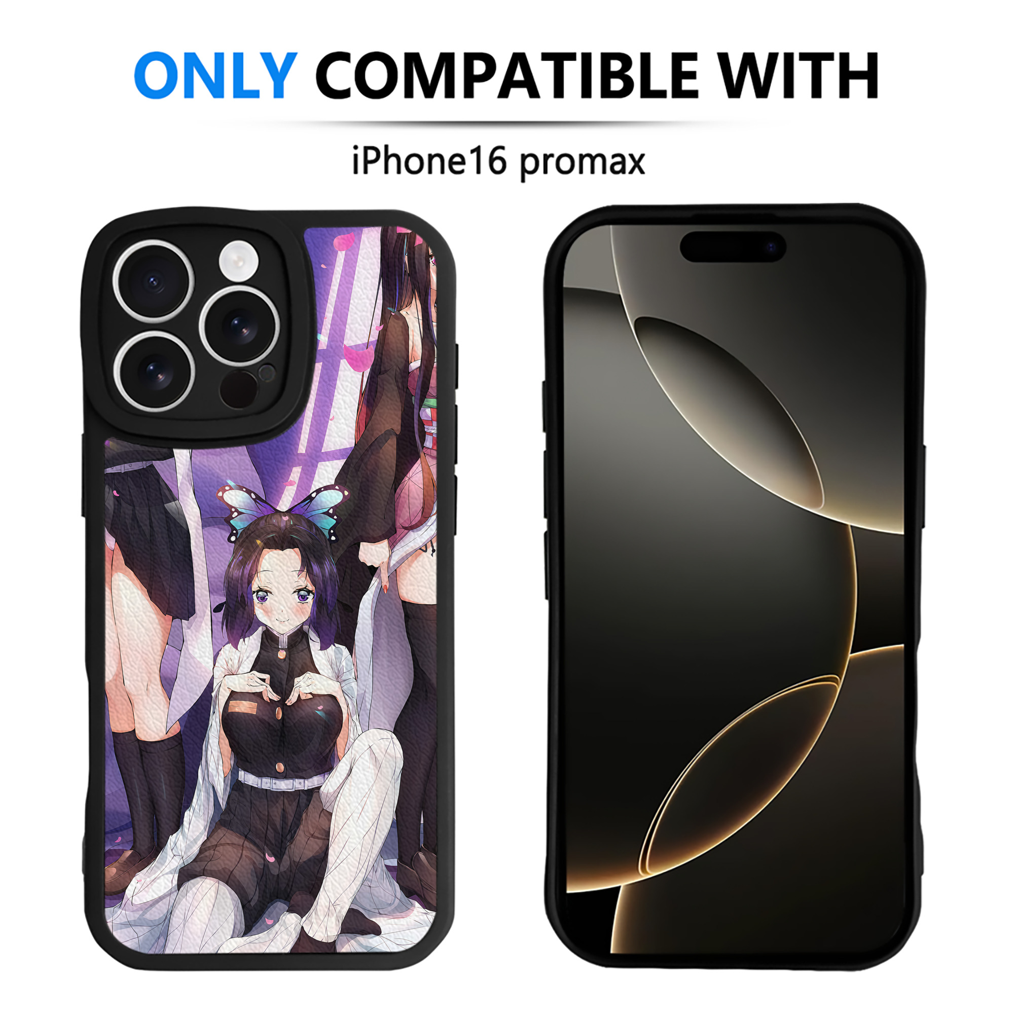 （画像用） 鬼滅の刃（きめつのやいば）竈門 禰󠄀豆子／かまど ねずこ Kamado Nezuko 【iPhone 16シリーズ対応】シリコンスマホケース（レザー調） 材質：シリコン